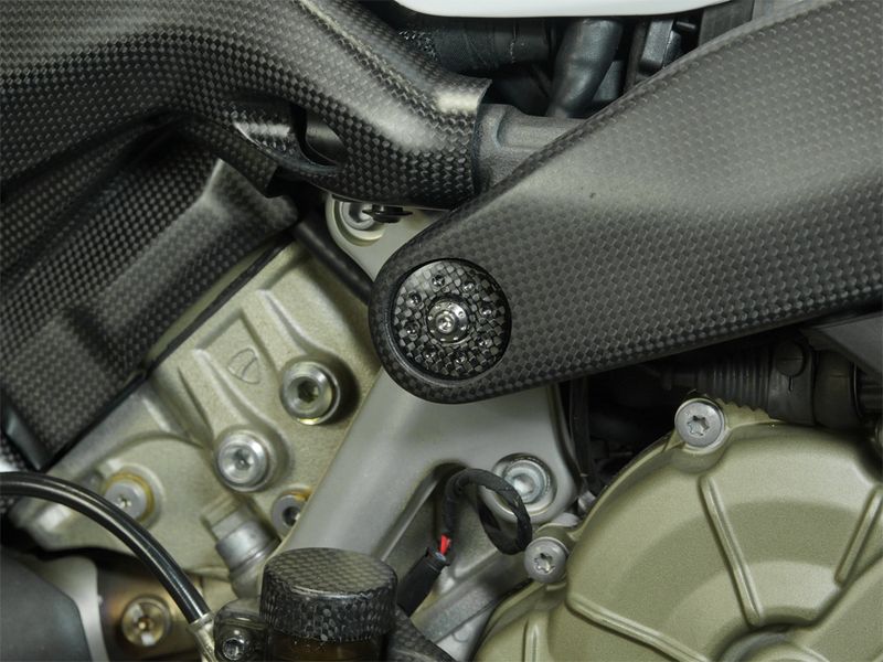 upper frame plugs carbonfiber glossy Ducati Panigale V4, Streetfighter V4