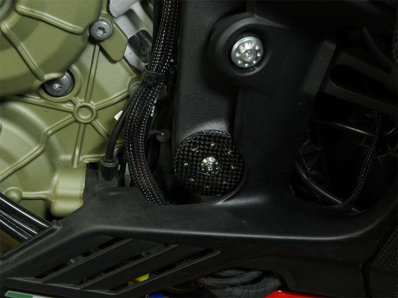 frame plugs front carbonfiber glossy Ducati Panigale V4, Streetfighter V4