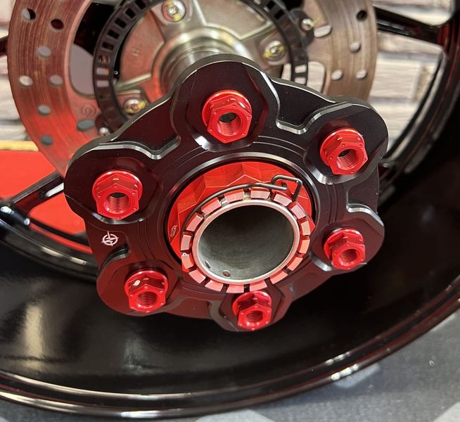 Ducati wheel nut red two-tone
