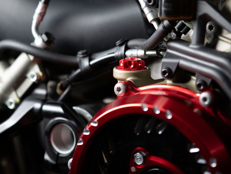 Ducati oil plug red