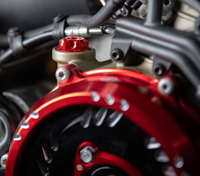 Ducati oil plug red
