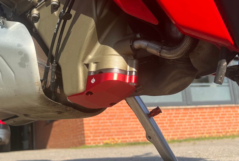 Ducati oil pan cover red