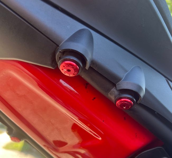 Ducati screw blanking plugs underseat red 4 pieces