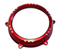 Ducati window clutch cover red silver