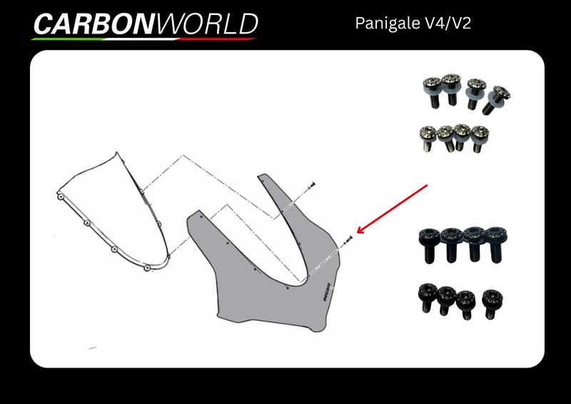 titanium windscreen screw kit silver for Ducati Panigale V4